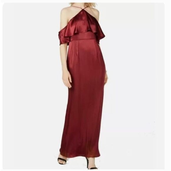 Adrianna Papell Satin Hammered Dress Size 12 - Picture 1 of 4